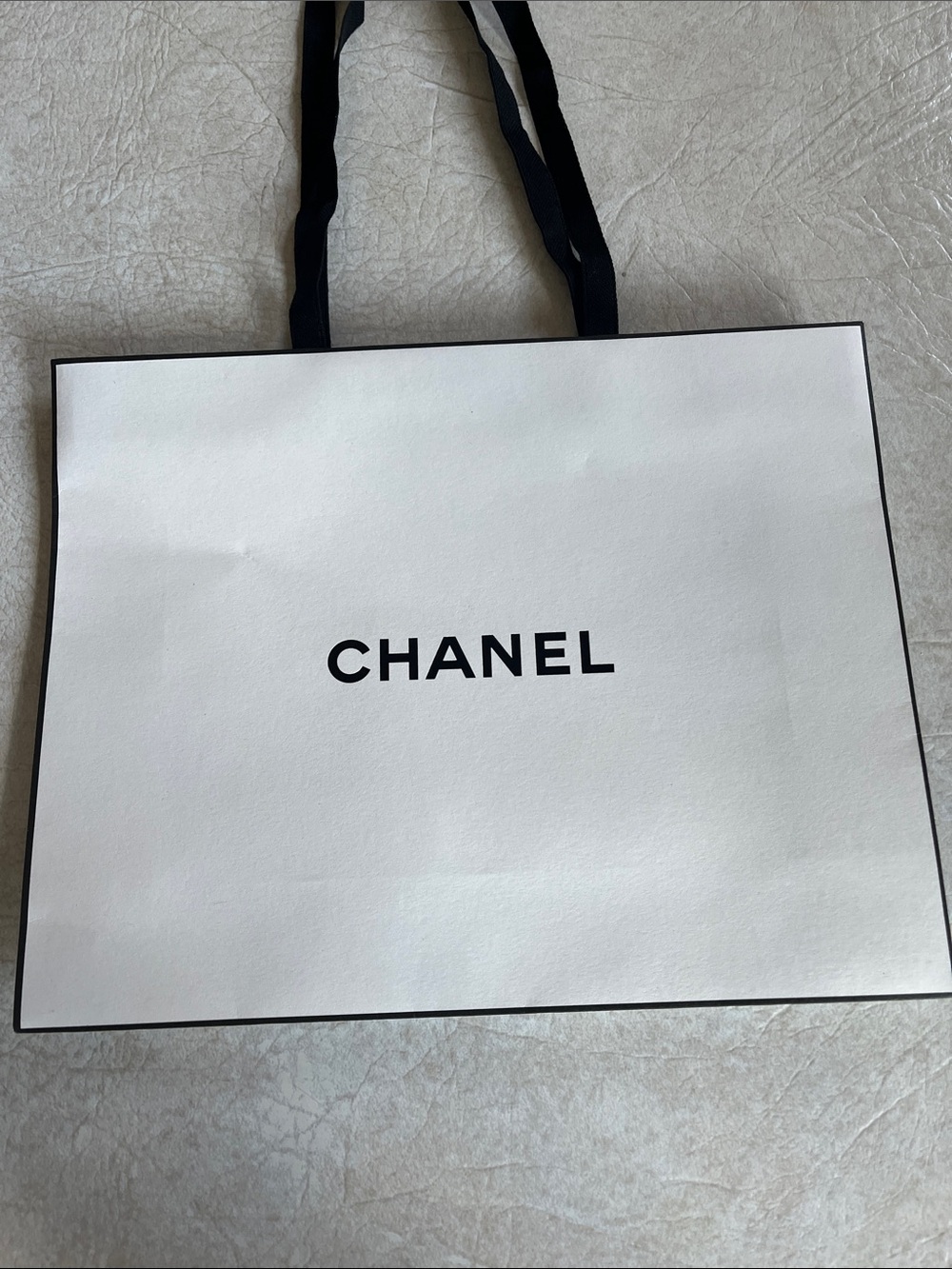 CHANEL White & Black Branded Tote Bag